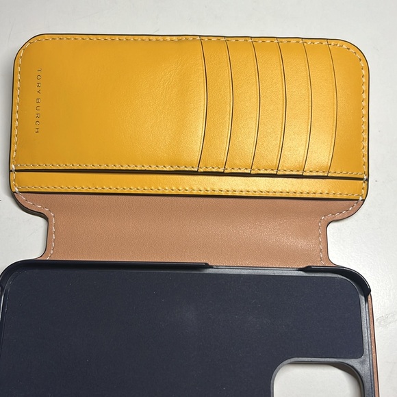 Tory Burch T Monogram Jacquard Yellow Folio For IPhone 12 Para o Max - Picture 15 of 16
